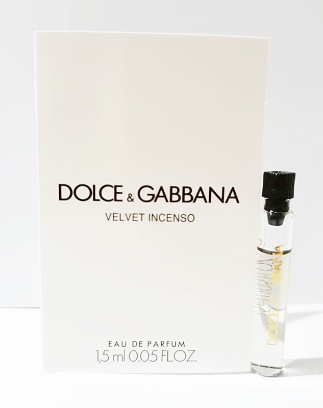 Velvet Incenso By Dolce & Gabbana 1.5ml 0.05 fl. o.z. hivatalos parfüm minta, Velvet Incenso By Dolce & Gabbana 1.5ml 0.05 fl. o.z. amostra oficial de perfume, Velvet Incenso By Dolce & Gabbana 1.5ml 0.05 fl. o.z. 官方香水样品, Parfum Officială Velvet Ince