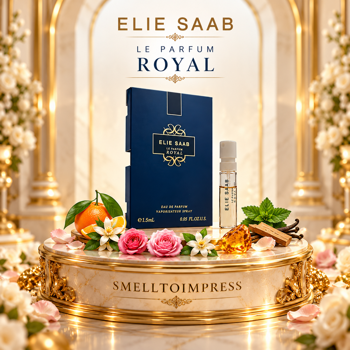 תמונה של דוגמית בושם רשמית Elie Saab Le Parfum Royal מבית Smelltoimpress בנפח 1.5 ml
