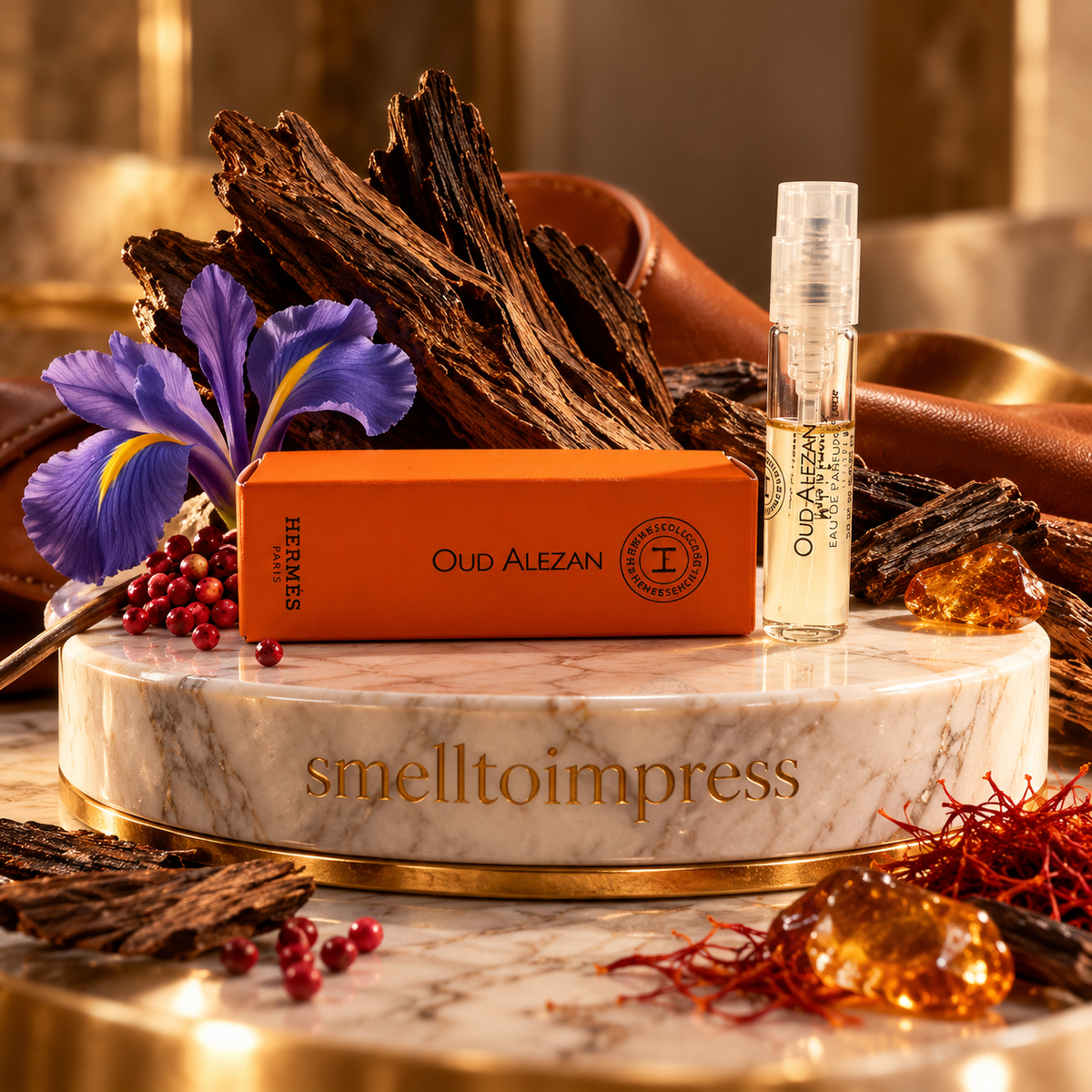 תמונה של דוגמית בושם רשמית Hermes Hermessence Oud Alezan 2 ml