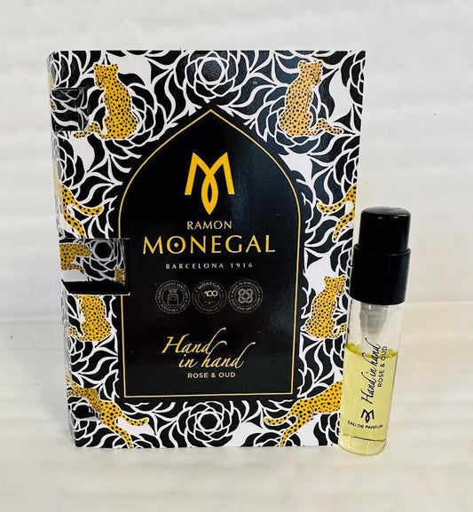 Ramon Monegal Hand in Hand Rose & Oud דוגמת בושם רשמית 2ml 0.06 fl.o.z. בודק בושם