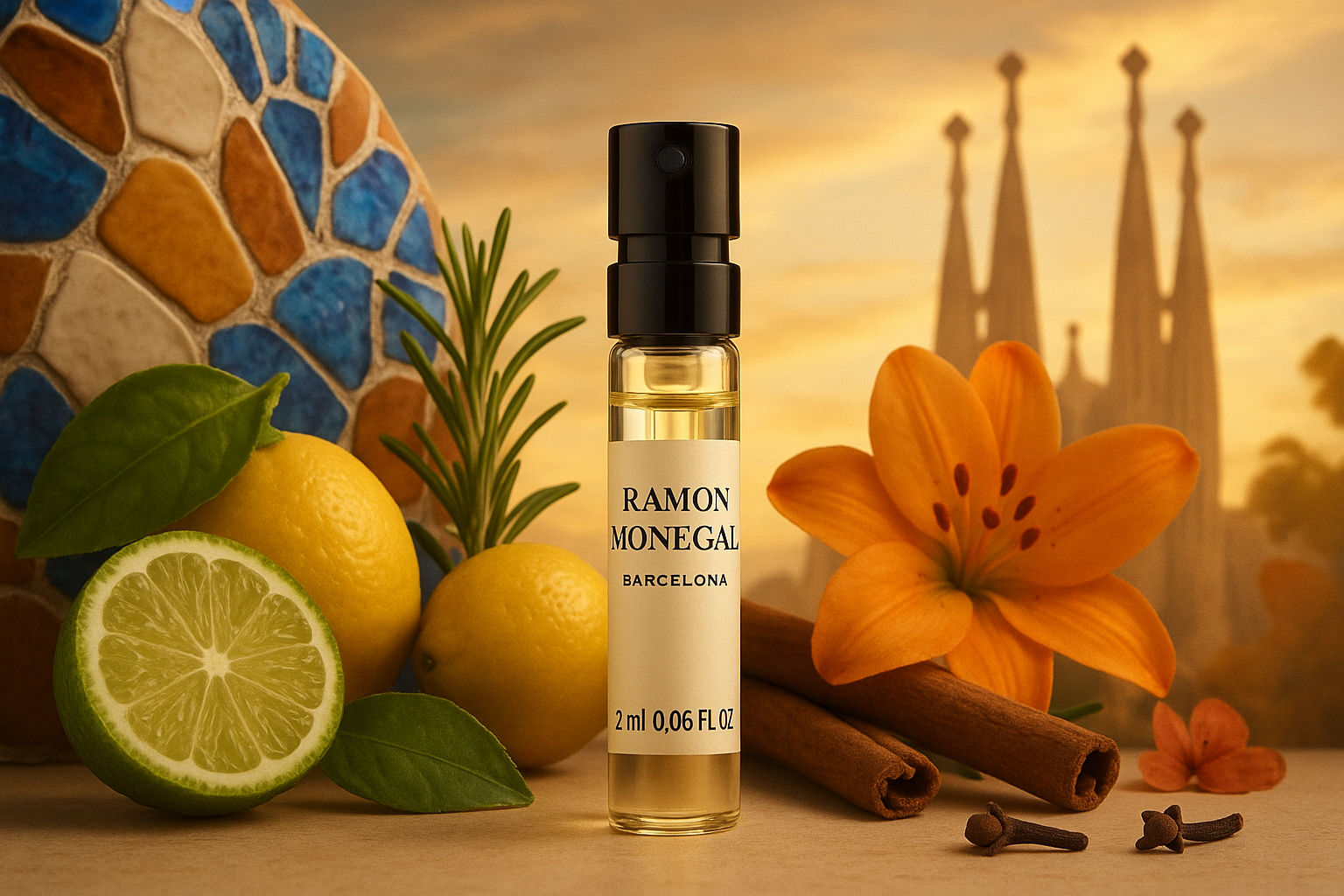 דגימת בושם רשמית של Ramon Monegal Barcelona 2ml 0.06 fl.o.z. בודק בושם
