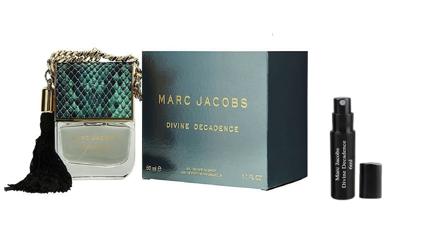 MARC JACOBS DIVINE DECADENCE 6ml 0.20 fl. o.z. 官方香水样品, מוסטרה דה פרפיום MARC JACOBS DIVINE DECADENCE 6ml 0.20 fl. o.z., MARC JACOBS DIVINE DECADENCE 12ml 0.41 fl. o.z. vzorek parfému, MARC JACOBS DIVINE DECADENCE 12ml 0.41 fl. o.z. δείγμα αρώματος